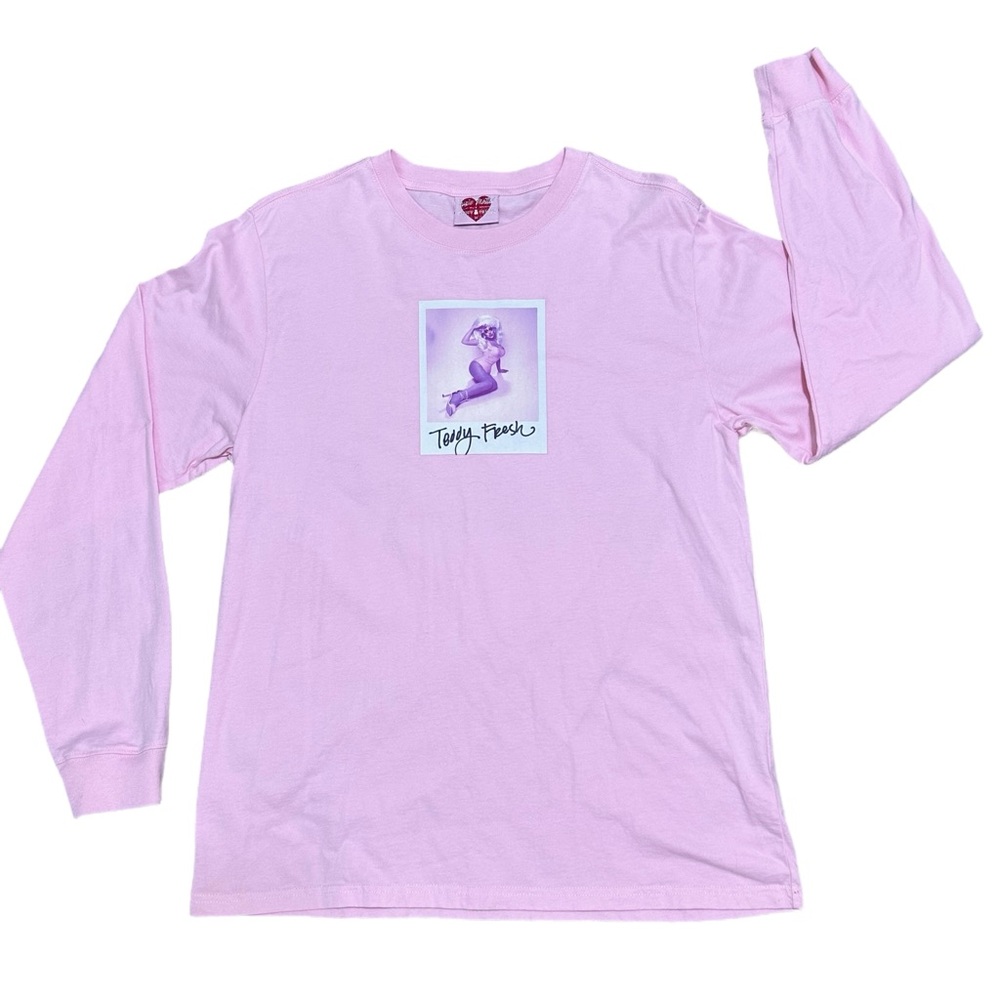 Teddy Fresh Light Pink Long Sleeve Polaroid Graphic Tee